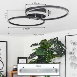 Hofstein Lithgow Deckenleuchte LED Schwarz, 2-flammig, Fernbedienung, Farbwechsler 15 Hofstein Lithgow Deckenleuchte LED Schwarz, 2-flammig, Fernbedienung, Farbwechsler -LED Leuchten Verkäufe lithgow deckenleuchte h3439463 3