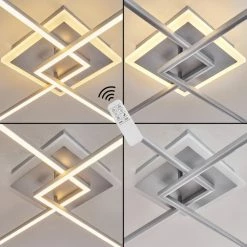 Hofstein Lithgow Deckenleuchte LED Silber, 2-flammig, Fernbedienung, Farbwechsler -LED Leuchten Verkäufe lithgow deckenleuchte h3439470 5