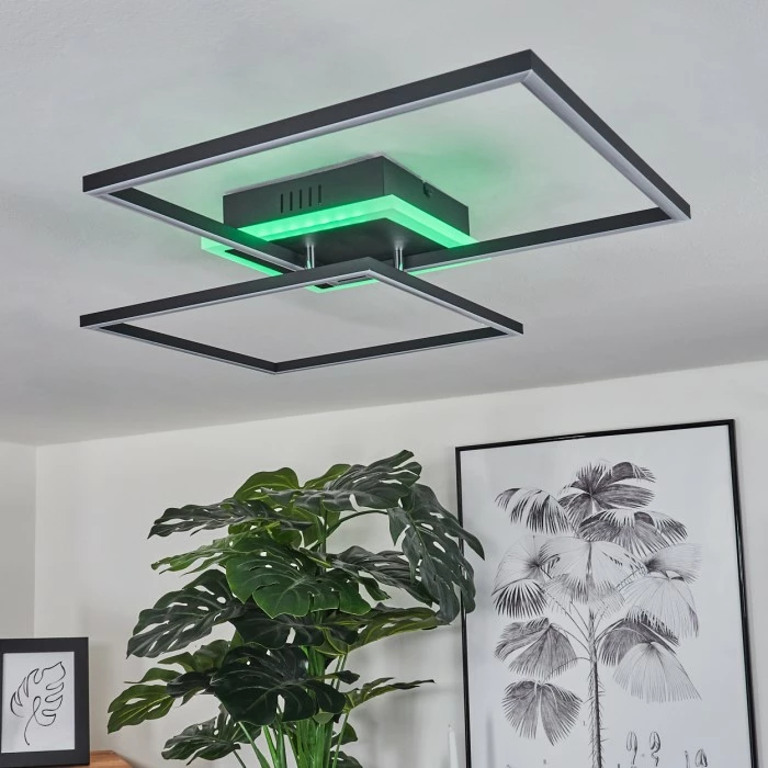 Hofstein Lithgow Deckenleuchte LED Schwarz, 2-flammig, Fernbedienung, Farbwechsler 9 Hofstein Lithgow Deckenleuchte LED Schwarz, 2-flammig, Fernbedienung, Farbwechsler – Bild 9