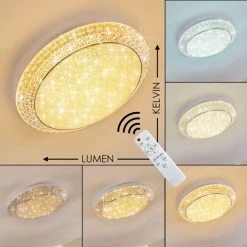 Hofstein Litto Deckenleuchte LED Weiß, 1-flammig, Fernbedienung