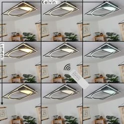 Hofstein Loftheim Deckenleuchte LED Chrom, Schwarz, Weiß, 1-flammig, Fernbedienung -LED Leuchten Verkäufe loftheim deckenleuchte h3438176 1