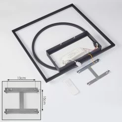 Hofstein Loftheim Deckenleuchte LED Chrom, Schwarz, Weiß, 1-flammig, Fernbedienung -LED Leuchten Verkäufe loftheim deckenleuchte h3438176 4