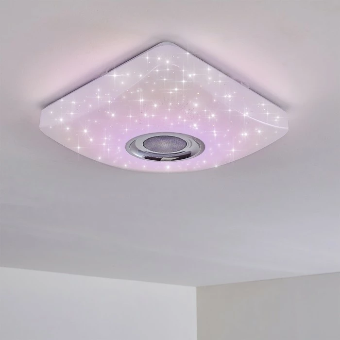 Hofstein Lovisa Deckenleuchte LED Chrom, Weiß, 1-flammig, Fernbedienung, Farbwechsler 8 Hofstein Lovisa Deckenleuchte LED Chrom, Weiß, 1-flammig, Fernbedienung, Farbwechsler – Bild 8