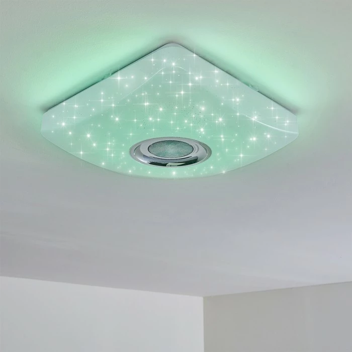 Hofstein Lovisa Deckenleuchte LED Chrom, Weiß, 1-flammig, Fernbedienung, Farbwechsler 9 Hofstein Lovisa Deckenleuchte LED Chrom, Weiß, 1-flammig, Fernbedienung, Farbwechsler – Bild 9