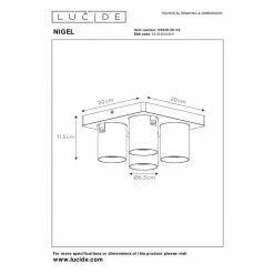 Lucide NIGEL Deckenleuchte LED Messing, Gold, 4-flammig -LED Leuchten Verkäufe lucide nigel deckenleuchte 09929 20 02 5