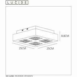Lucide XIRAX Deckenspot LED Schwarz, 4-flammig -LED Leuchten Verkäufe lucide xirax deckenspot 09119 21 30 4