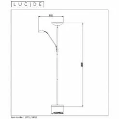 Lucide ZENITH Deckenfluter LED Chrom, 1-flammig -LED Leuchten Verkäufe lucide zenith deckenfluter 19791 24 12 9