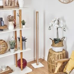 Hofstein Madou Stehleuchte LED Weiß, Holz hell, 1-flammig -LED Leuchten Verkäufe madou stehleuchte h3564561 9