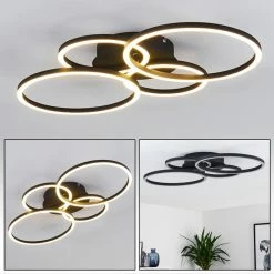 Hofstein Malanje Deckenleuchte LED Schwarz, 4-flammig