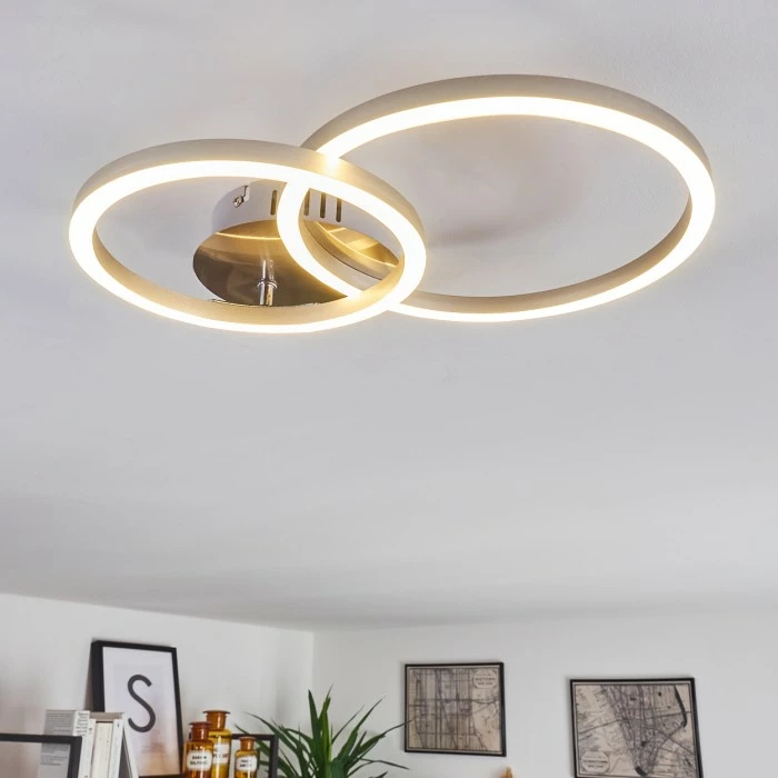 Hofstein Malanje Deckenleuchte LED Nickel-Matt, 2-flammig 1 Hofstein Malanje Deckenleuchte LED Nickel-Matt, 2-flammig