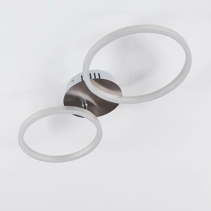 Hofstein Malanje Deckenleuchte LED Nickel-Matt, 2-flammig 13 Hofstein Malanje Deckenleuchte LED Nickel-Matt, 2-flammig – Bild 13