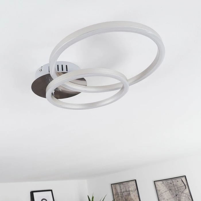 Hofstein Malanje Deckenleuchte LED Nickel-Matt, 2-flammig 8 Hofstein Malanje Deckenleuchte LED Nickel-Matt, 2-flammig – Bild 8