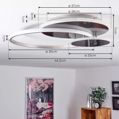 Hofstein Manzanales  Deckenleuchte LED Chrom, 1-flammig, Fernbedienung -LED Leuchten Verkäufe manzanales deckenleuchte h3381403 2