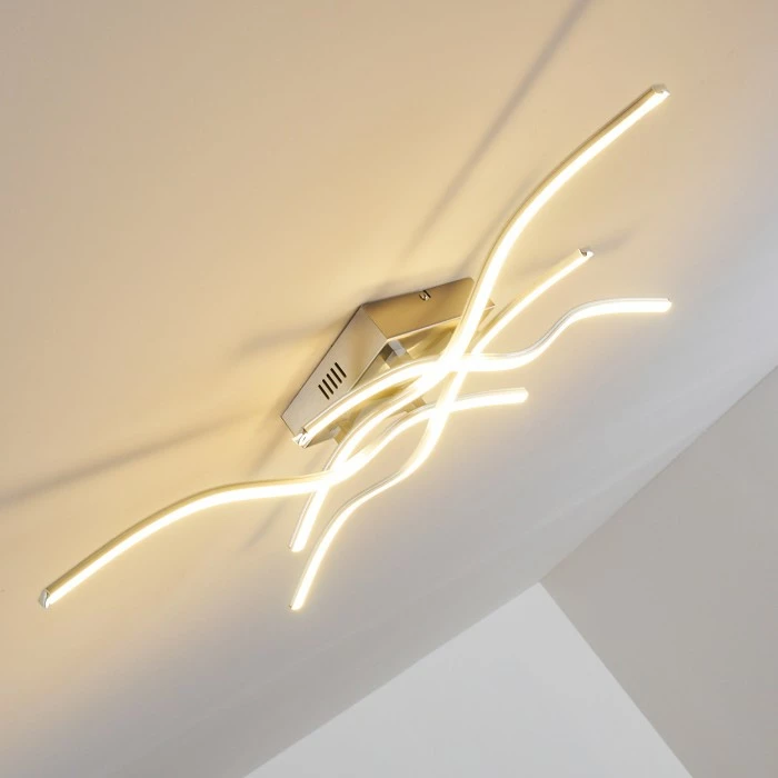 Hofstein Mapleton Deckenleuchte LED Nickel-Matt, 4-flammig 11 Hofstein Mapleton Deckenleuchte LED Nickel-Matt, 4-flammig – Bild 11