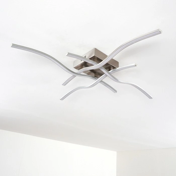 Hofstein Mapleton Deckenleuchte LED Nickel-Matt, 4-flammig 14 Hofstein Mapleton Deckenleuchte LED Nickel-Matt, 4-flammig – Bild 14