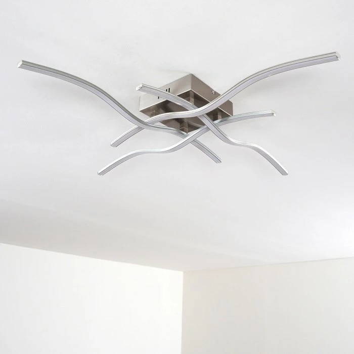 Hofstein Mapleton Deckenleuchte LED Nickel-Matt, 4-flammig 15 Hofstein Mapleton Deckenleuchte LED Nickel-Matt, 4-flammig – Bild 15