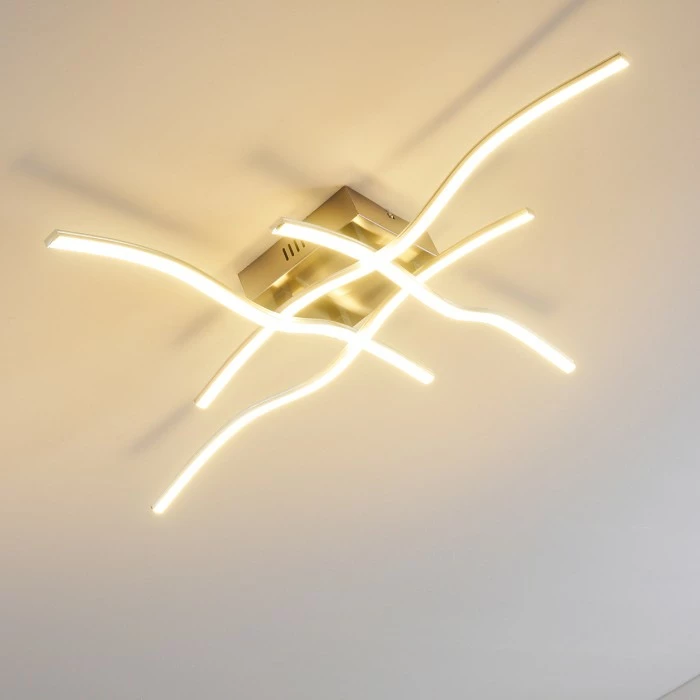 Hofstein Mapleton Deckenleuchte LED Nickel-Matt, 4-flammig 5 Hofstein Mapleton Deckenleuchte LED Nickel-Matt, 4-flammig – Bild 5