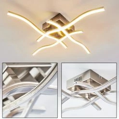 Hofstein Mapleton Deckenleuchte LED Nickel-Matt, 4-flammig