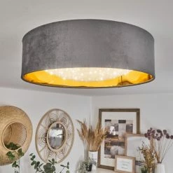 Hofstein Maripi Deckenleuchte LED Grau, Gold, 1-flammig