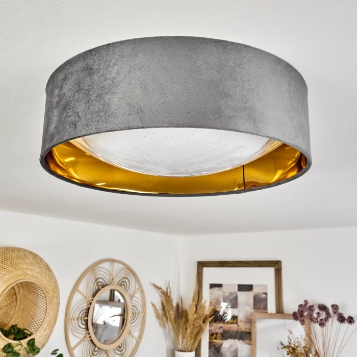 Hofstein Maripi Deckenleuchte LED Grau, Gold, 1-flammig 2 Hofstein Maripi Deckenleuchte LED Grau, Gold, 1-flammig – Bild 2