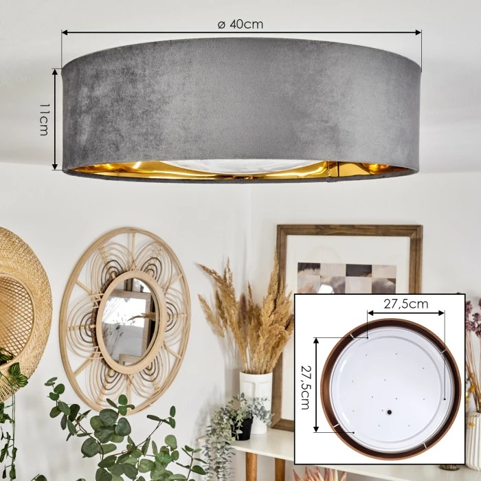 Hofstein Maripi Deckenleuchte LED Grau, Gold, 1-flammig 4 Hofstein Maripi Deckenleuchte LED Grau, Gold, 1-flammig – Bild 4