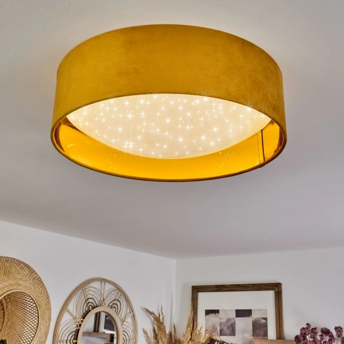 Hofstein Maripi Deckenleuchte LED Gelb, Gold, 1-flammig 7 Hofstein Maripi Deckenleuchte LED Gelb, Gold, 1-flammig – Bild 7