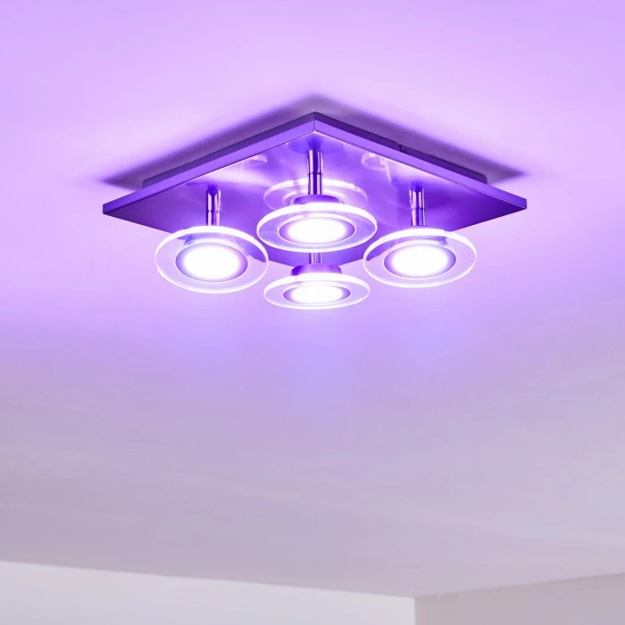 Leuchten Direkt Marsen Deckenleuchte LED Nickel-Matt, 4-flammig, Fernbedienung, Farbwechsler 7 Leuchten Direkt Marsen Deckenleuchte LED Nickel-Matt, 4-flammig, Fernbedienung, Farbwechsler – Bild 7