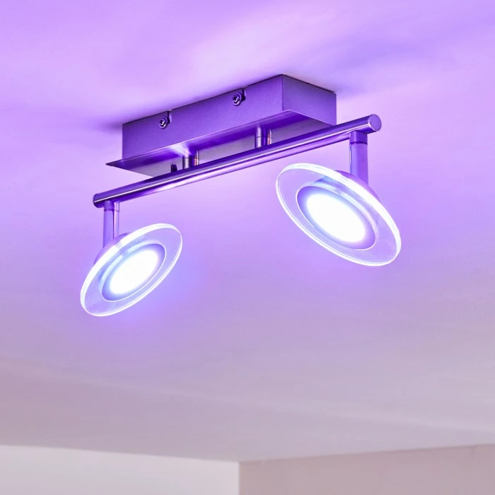 Leuchten Direkt Marsen Deckenleuchte LED Nickel-Matt, 2-flammig, Fernbedienung, Farbwechsler 7 Leuchten Direkt Marsen Deckenleuchte LED Nickel-Matt, 2-flammig, Fernbedienung, Farbwechsler – Bild 7