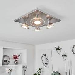 Hofstein Marsen Deckenleuchte LED Nickel-Matt, 4-flammig, Fernbedienung, Farbwechsler 22 Hofstein Marsen Deckenleuchte LED Nickel-Matt, 4-flammig, Fernbedienung, Farbwechsler -LED Leuchten Verkäufe marsen deckenleuchte h3580394 10