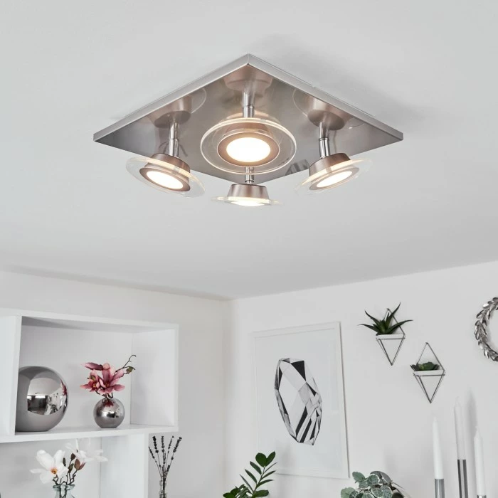 Hofstein Marsen Deckenleuchte LED Nickel-Matt, 4-flammig, Fernbedienung, Farbwechsler 11 Hofstein Marsen Deckenleuchte LED Nickel-Matt, 4-flammig, Fernbedienung, Farbwechsler – Bild 11