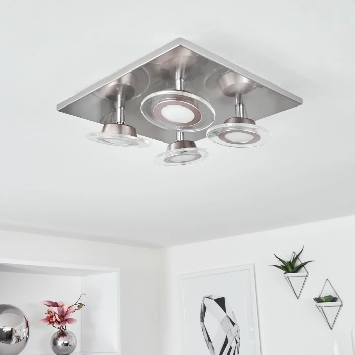 Hofstein Marsen Deckenleuchte LED Nickel-Matt, 4-flammig, Fernbedienung, Farbwechsler 12 Hofstein Marsen Deckenleuchte LED Nickel-Matt, 4-flammig, Fernbedienung, Farbwechsler – Bild 12