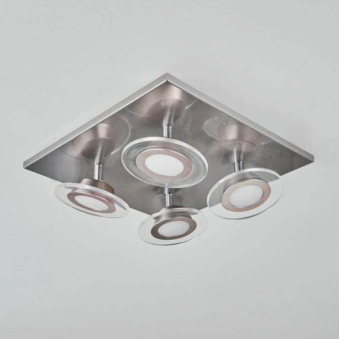 Hofstein Marsen Deckenleuchte LED Nickel-Matt, 4-flammig, Fernbedienung, Farbwechsler 4 Hofstein Marsen Deckenleuchte LED Nickel-Matt, 4-flammig, Fernbedienung, Farbwechsler – Bild 4