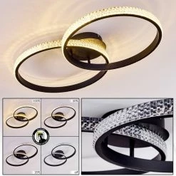 Hofstein Melosa Deckenleuchte LED Schwarz, Weiß, 1-flammig