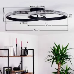 Hofstein Melosa Deckenleuchte LED Schwarz, Weiß, 1-flammig -LED Leuchten Verkäufe melosa deckenleuchte h3380963 3