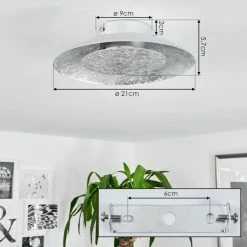 Hofstein Merlo Deckenleuchte LED Silber, 1-flammig -LED Leuchten Verkäufe merlo deckenleuchte h3551370 10