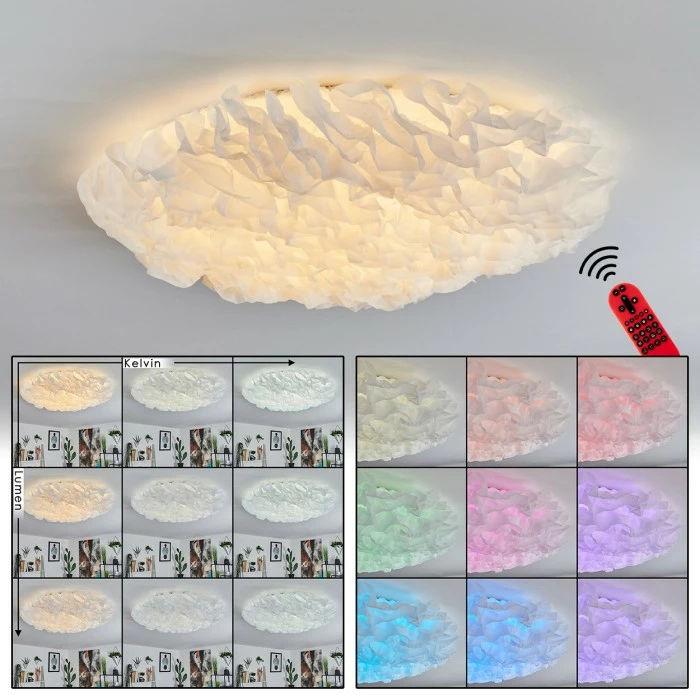Hofstein Messejana Deckenleuchte LED Weiß, 1-flammig, Fernbedienung, Farbwechsler 1 Hofstein Messejana Deckenleuchte LED Weiß, 1-flammig, Fernbedienung, Farbwechsler
