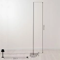 Hofstein Minacar Stehleuchte LED Nickel-Matt, 1-flammig, Fernbedienung, Farbwechsler -LED Leuchten Verkäufe minacar stehleuchte h3562741 3