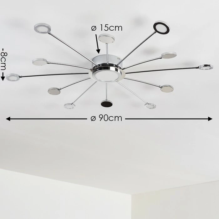 Hofstein Mirror Deckenleuchte LED Chrom, 1-flammig, Fernbedienung 2 Hofstein Mirror Deckenleuchte LED Chrom, 1-flammig, Fernbedienung – Bild 2