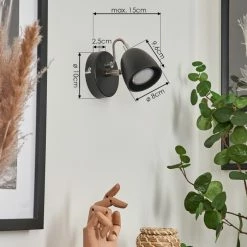 Hofstein Moesdorf Wandleuchte LED Nickel-Matt, Schwarz, 1-flammig -LED Leuchten Verkäufe moesdorf wandleuchte h3610596 3