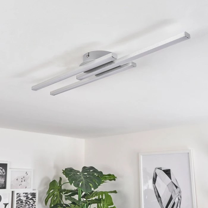 Hofstein Mohlin Deckenleuchte LED Nickel-Matt, 3-flammig 2 Hofstein Mohlin Deckenleuchte LED Nickel-Matt, 3-flammig – Bild 2