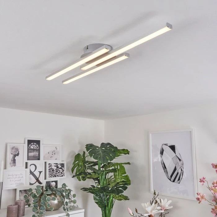 Hofstein Mohlin Deckenleuchte LED Nickel-Matt, 3-flammig 9 Hofstein Mohlin Deckenleuchte LED Nickel-Matt, 3-flammig – Bild 9