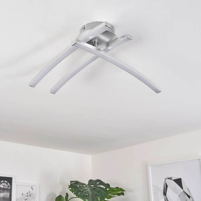 Hofstein Mohlin Deckenleuchte LED Nickel-Matt, 3-flammig 2 Hofstein Mohlin Deckenleuchte LED Nickel-Matt, 3-flammig – Bild 2