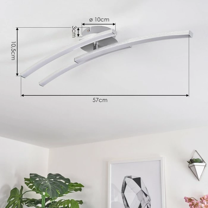 Hofstein Mohlin Deckenleuchte LED Nickel-Matt, 3-flammig 4 Hofstein Mohlin Deckenleuchte LED Nickel-Matt, 3-flammig – Bild 4