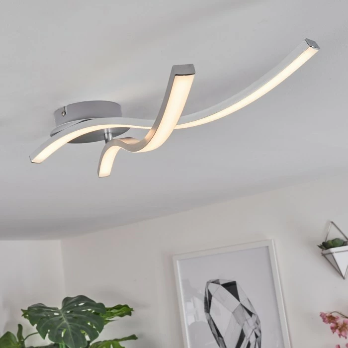 Hofstein Mohlin Deckenleuchte LED Nickel-Matt, Chrom, 2-flammig 9 Hofstein Mohlin Deckenleuchte LED Nickel-Matt, Chrom, 2-flammig – Bild 9