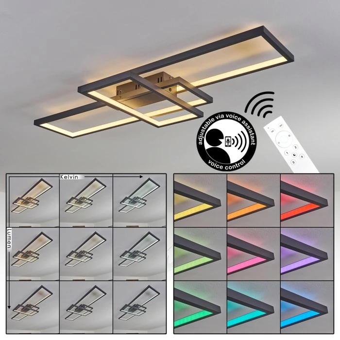 Hofstein Momahaki Deckenleuchte LED Anthrazit, 1-flammig, Fernbedienung 1 Hofstein Momahaki Deckenleuchte LED Anthrazit, 1-flammig, Fernbedienung