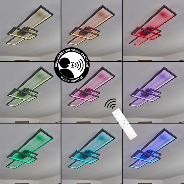 Hofstein Momahaki Deckenleuchte LED Anthrazit, 1-flammig, Fernbedienung 2 Hofstein Momahaki Deckenleuchte LED Anthrazit, 1-flammig, Fernbedienung – Bild 2