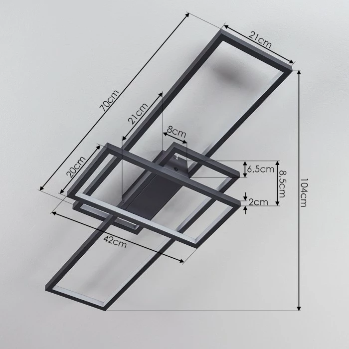 Hofstein Momahaki Deckenleuchte LED Anthrazit, 1-flammig, Fernbedienung 4 Hofstein Momahaki Deckenleuchte LED Anthrazit, 1-flammig, Fernbedienung – Bild 4