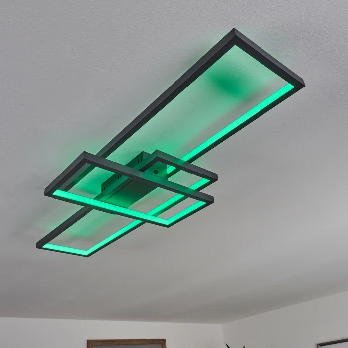 Hofstein Momahaki Deckenleuchte LED Anthrazit, 1-flammig, Fernbedienung 9 Hofstein Momahaki Deckenleuchte LED Anthrazit, 1-flammig, Fernbedienung – Bild 9