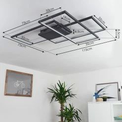 Hofstein Momahaki Deckenleuchte LED Anthrazit, 1-flammig, Fernbedienung -LED Leuchten Verkäufe momahaki deckenleuchte h3384794 3