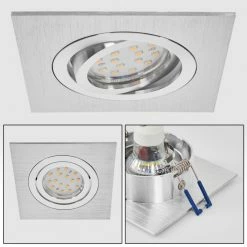 Hofstein Monthois Einbauleuchte LED Nickel-Matt, Chrom, 1-flammig